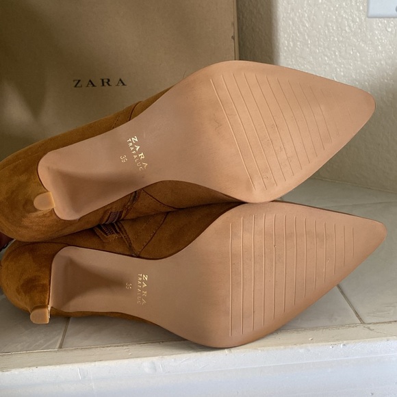 Zara Trafaluc heeled leather ankle booties - Picture 7 of 10